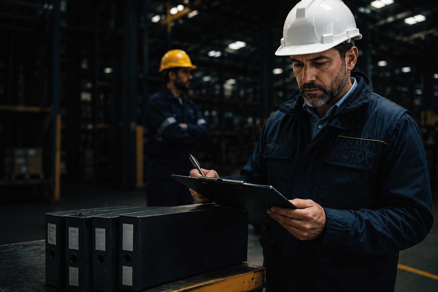 Inspectores del Ministerio del Trabajo realizando auditoría sorpresa en obra